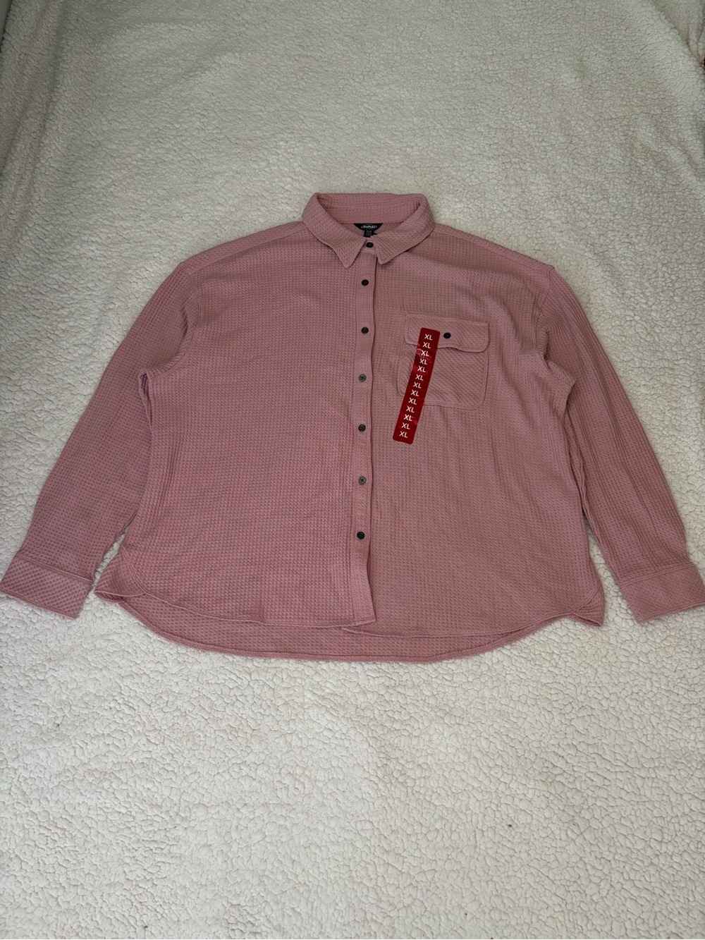 Buffalo Women Long-Sleeve Button-Down Shirt in Dusty Rose Size XLarge